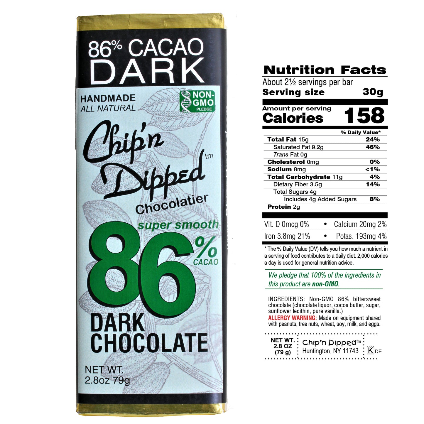 86% Cacao Ultra Dark Chocolate Bar