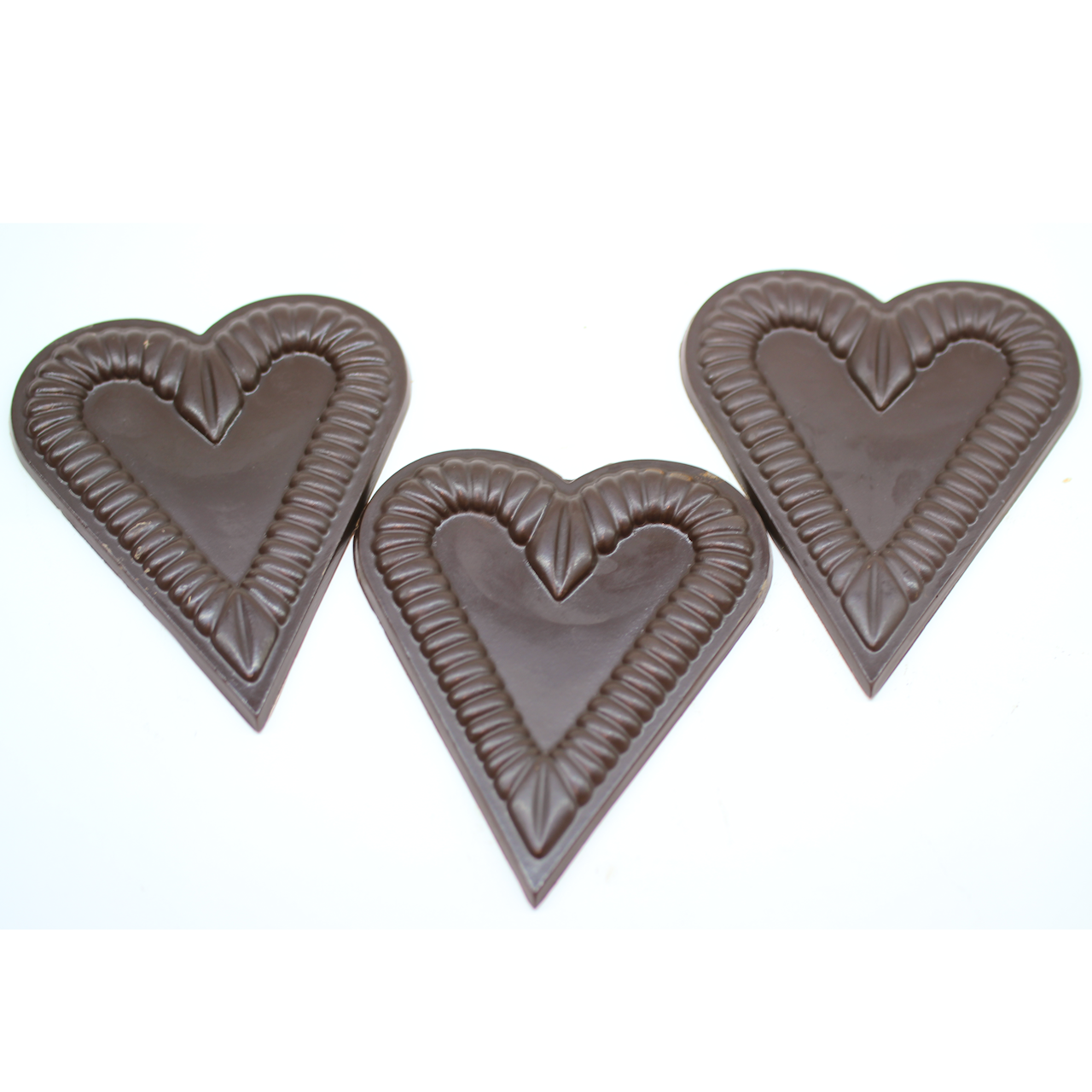3 Solid Chocolate Hearts (Individually Wrapped)