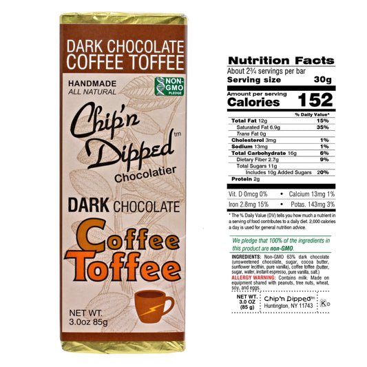 Dark Chocolate Coffee Toffee Bar